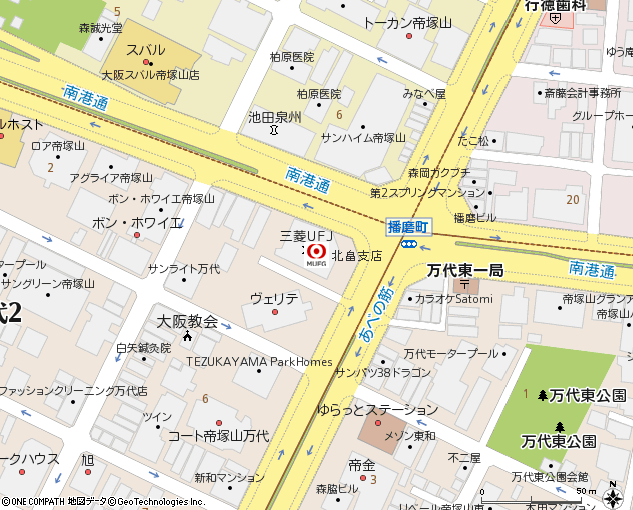 北畠支店付近の地図